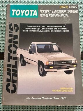 White Chilton's Repair Manual - Pick-Ups/Land Cruiser/4Runner (1970-88)